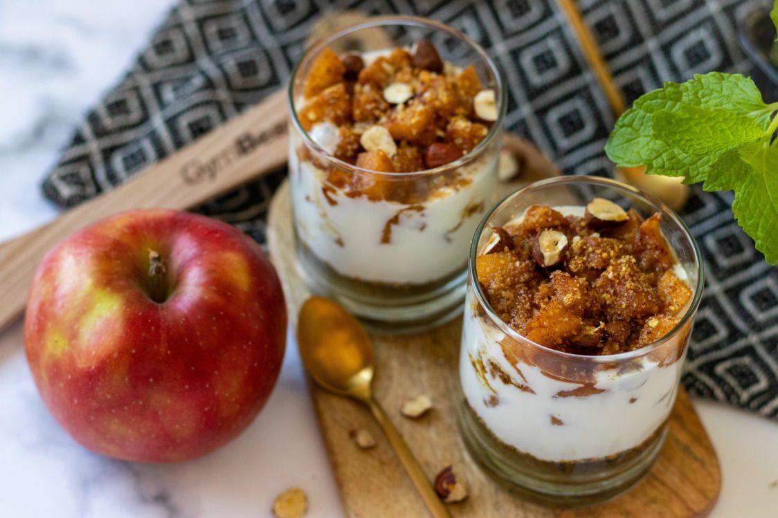 Fitness recept: Appelcheesecake dessert in een glas