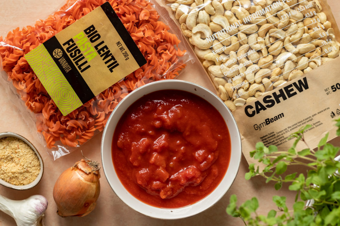 Ingrediënten voor linzenpasta