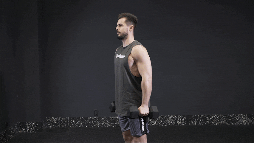 Як правильно виконувати підняття гантелей перед собою