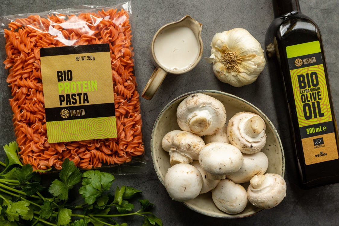 Proteinreiche Pilznudeln – Zutaten Proteinreiche Pilznudeln – Zutaten