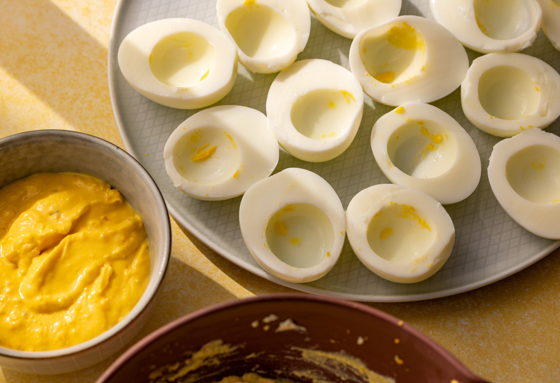Stuffed Hard-Boiled Eggs - Preparing the hard-boiled eggs Stuffed Hard-Boiled Eggs - Preparing the hard-boiled eggs