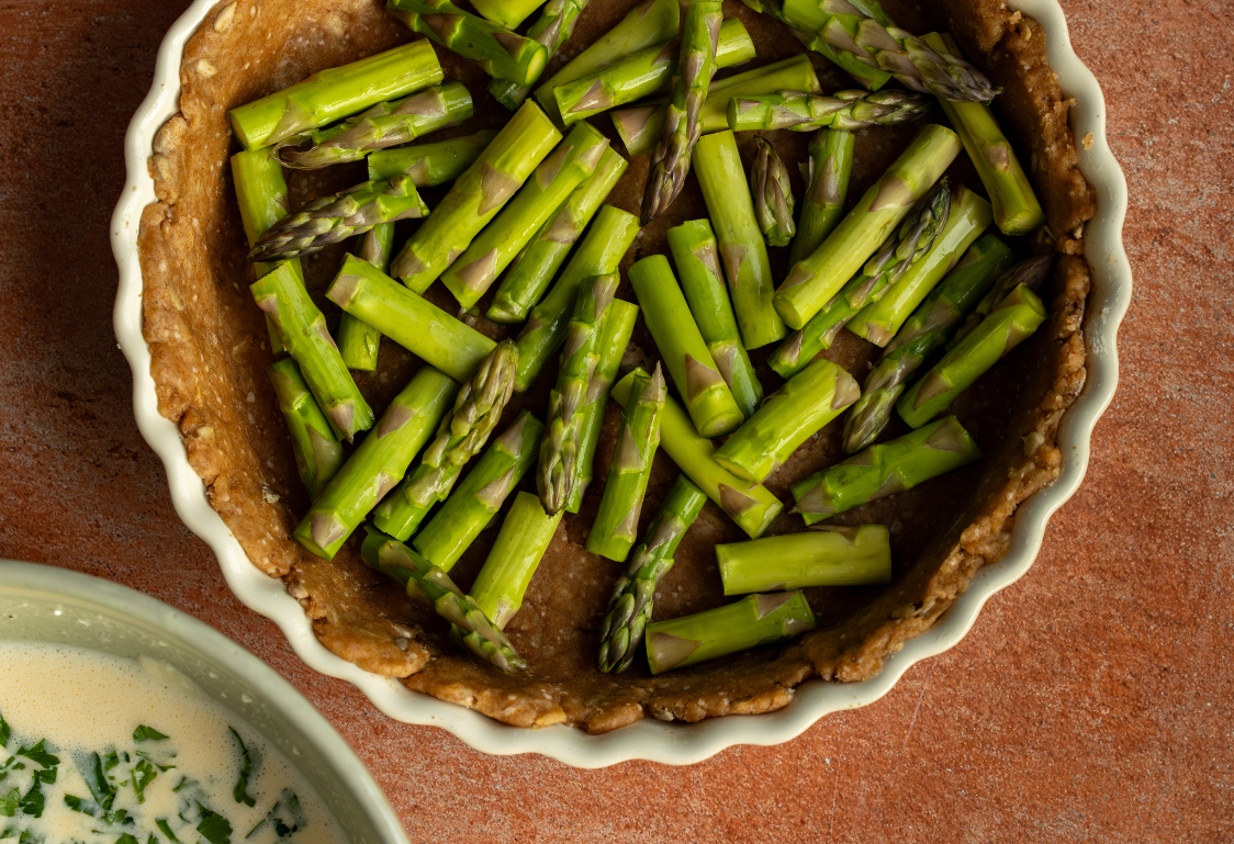 Savory Asparagus Tart - Preparing the Base