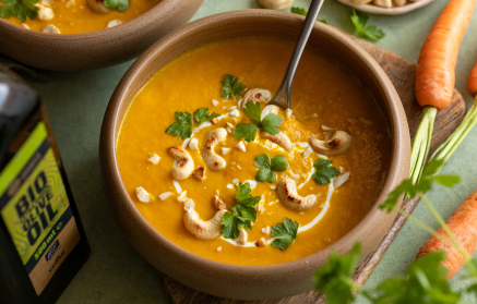 Fitness Recipe: Creamy Carrot Soup with Cashew Nuts