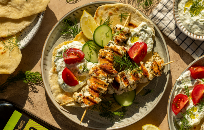 Fitness recept: Souvlaki s pitou a tzatziki
