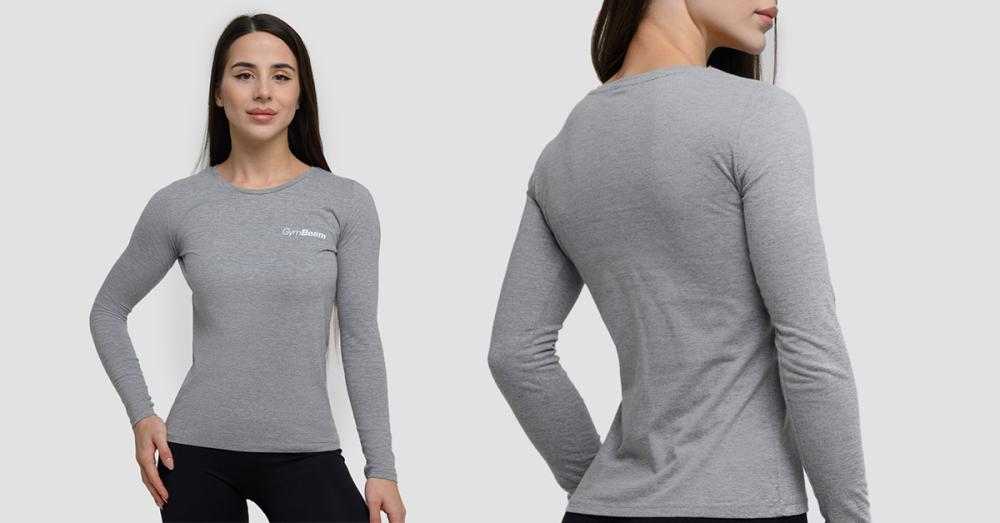 Women‘s Basic Long Sleeve T-Shirt Grey - GymBeam