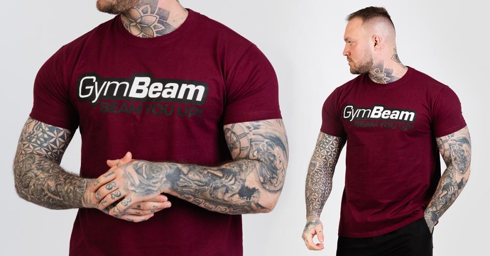 Beam T-Shirt Burgundy - GymBeam