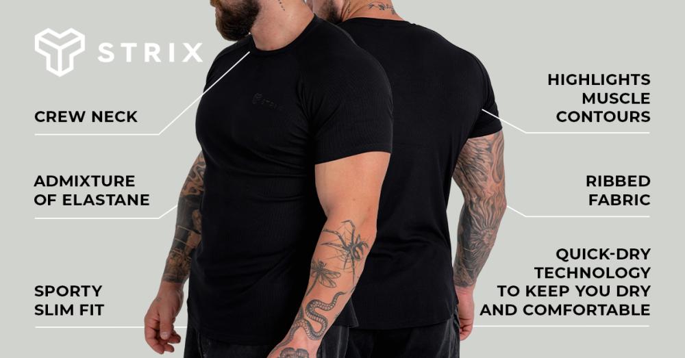 Ribbed T-Shirt Black - STRIX
