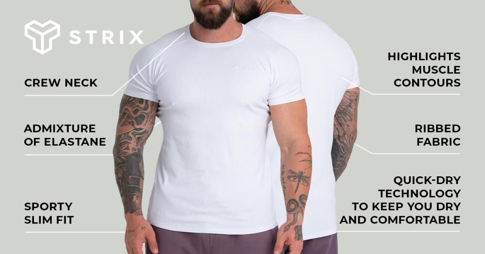 Ribbed T-Shirt White - STRIX