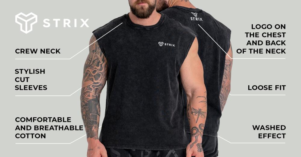 Washed Tank Top Black - STRIX