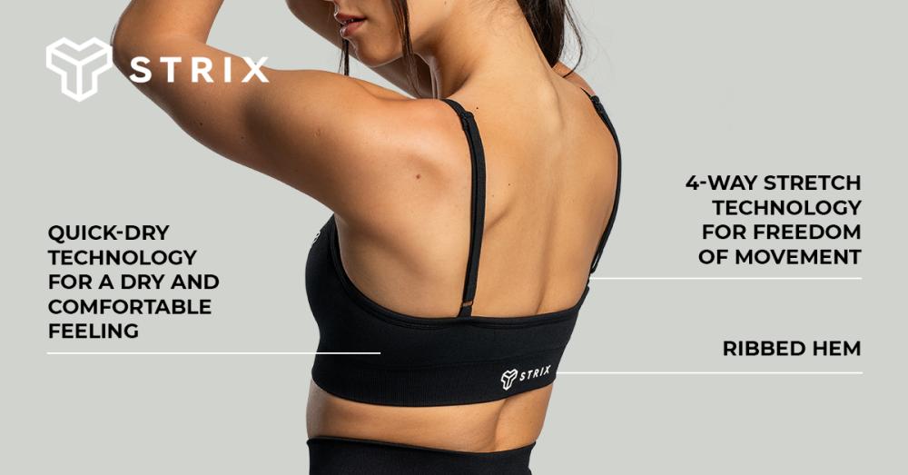 Seamless String Sports Bra Black - STRIX