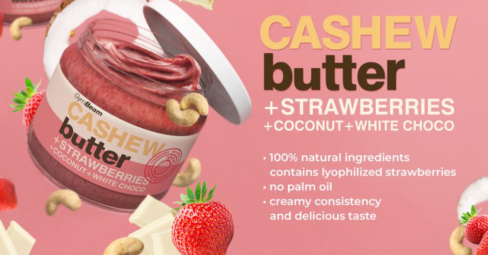 Cashew Butter with Coconut, White Choco and Strawberries