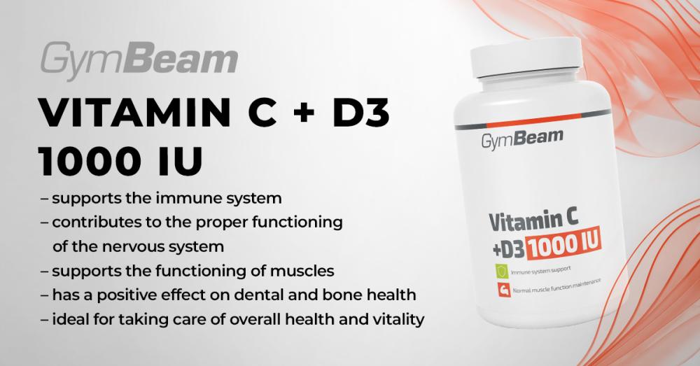 Vitamin C + D3 1000 IU - GymBeam