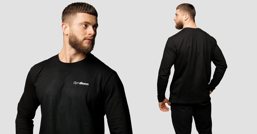 Men‘s Basic Long Sleeve T-Shirt Black - GymBeam