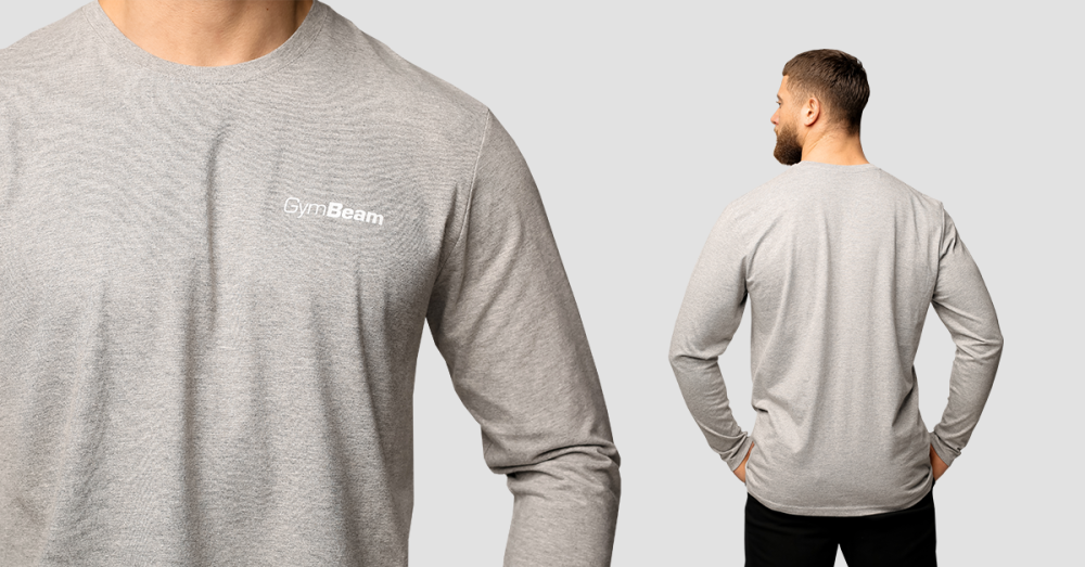 Men‘s Basic Long Sleeve T-Shirt Grey - GymBeam
