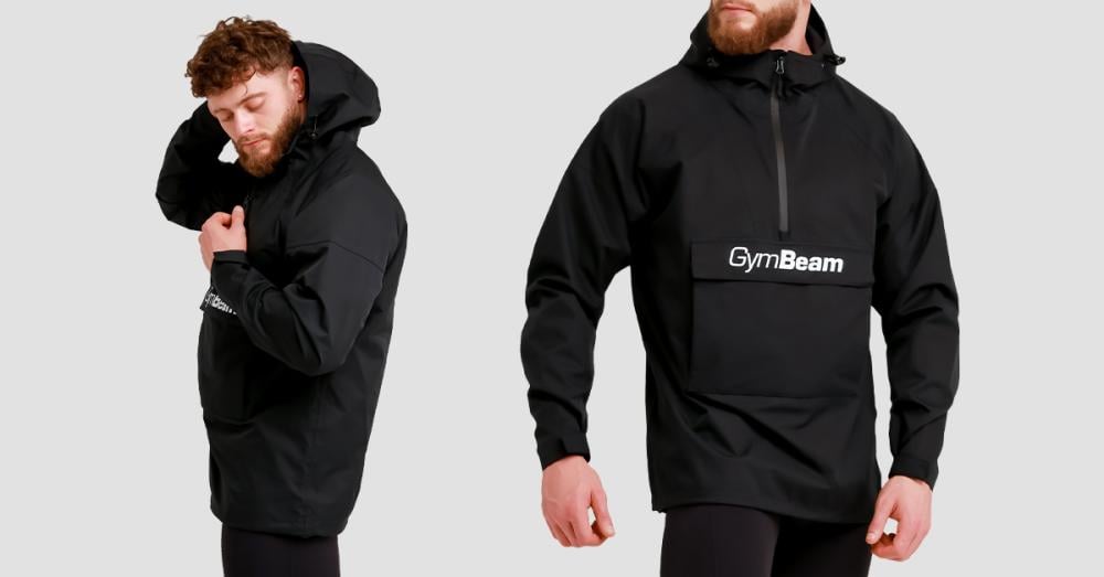 Men‘s Rain Smock Jacket Black - GymBeam	