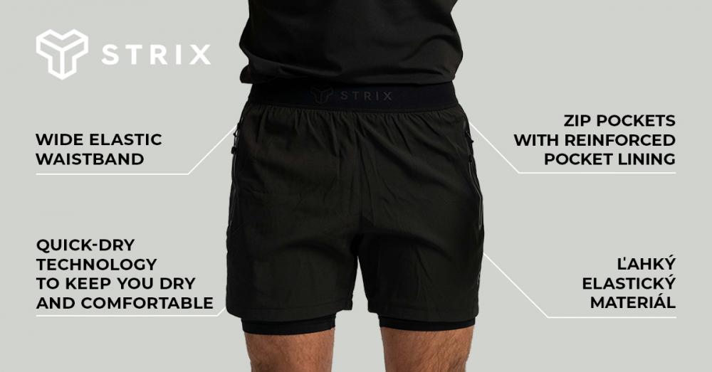 2in1 Shorts Black - STRIX