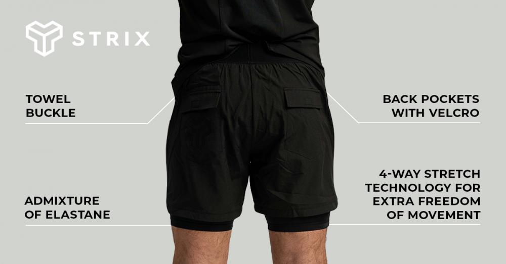 2in1 Shorts black - STRIX