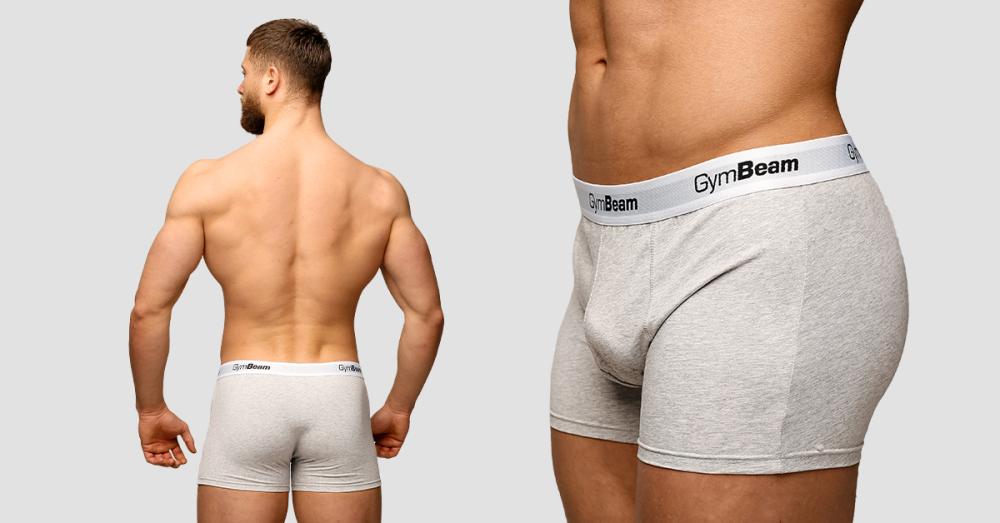 Men‘s Essentials Boxers 3Pack Grey - GymBeam