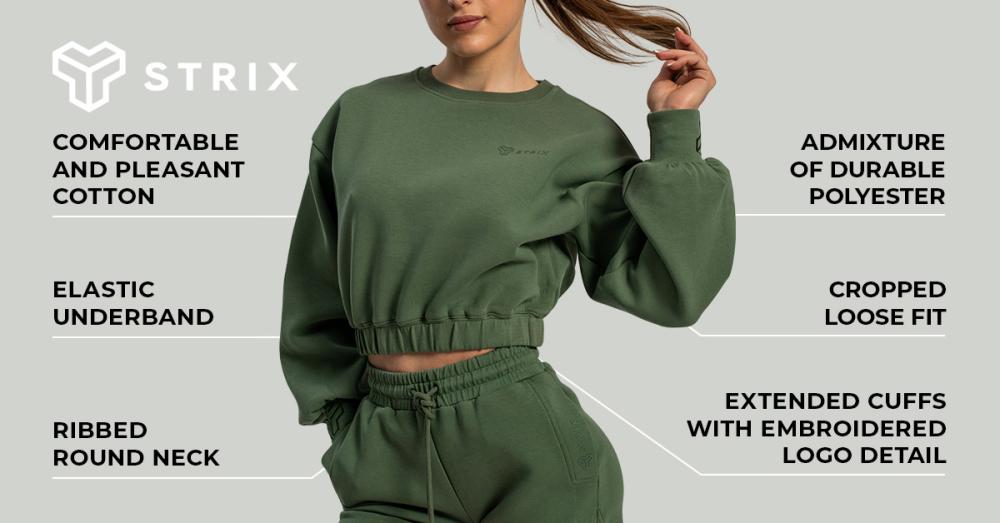 Women's Lunar Cropped Jumper Cedar Green - STRIX
