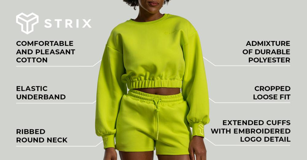 Women's Lunar Cropped Jumper Chartreuse - STRIX