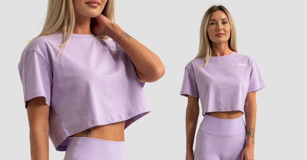 Women‘s Limitless Cropped T-Shirt Lavender - GymBeam