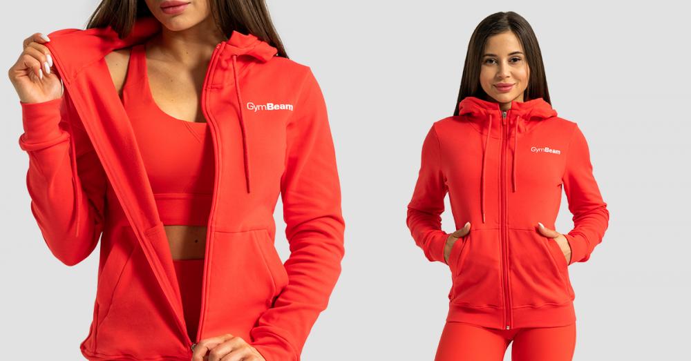 Women's Limitless Zip Up Hoodie Hot Red - GymBeam