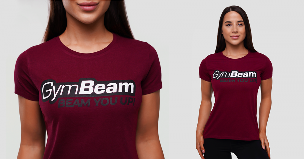 Women's Beam T-Shirt Burgundy - GymBeam