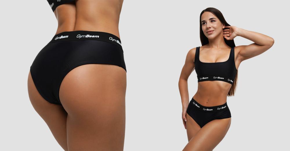 Sporty Bikini Bottoms Black - GymBeam