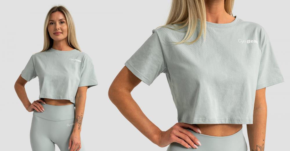 Women's Limitless Cropped T-Shirt Eucalypt - GymBeam