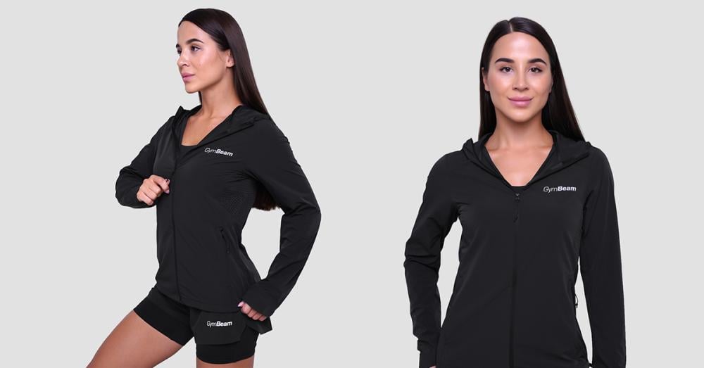 Women's Pulse Running Jacket Black - GymBeam