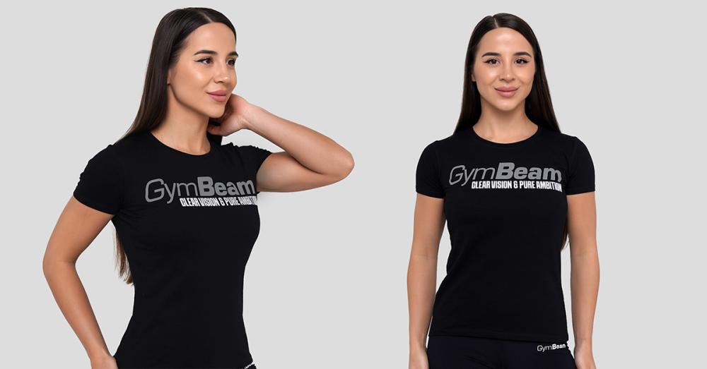 Women's Pure Ambition Black T-shirt - GymBeam