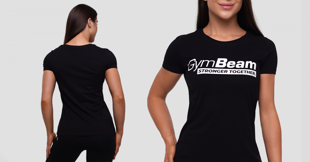 Women's Stronger Together T-Shirt Black - GymBeam