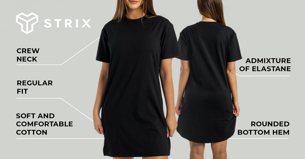Women’s ALPHA T-Shirt Dress Black - STRIX