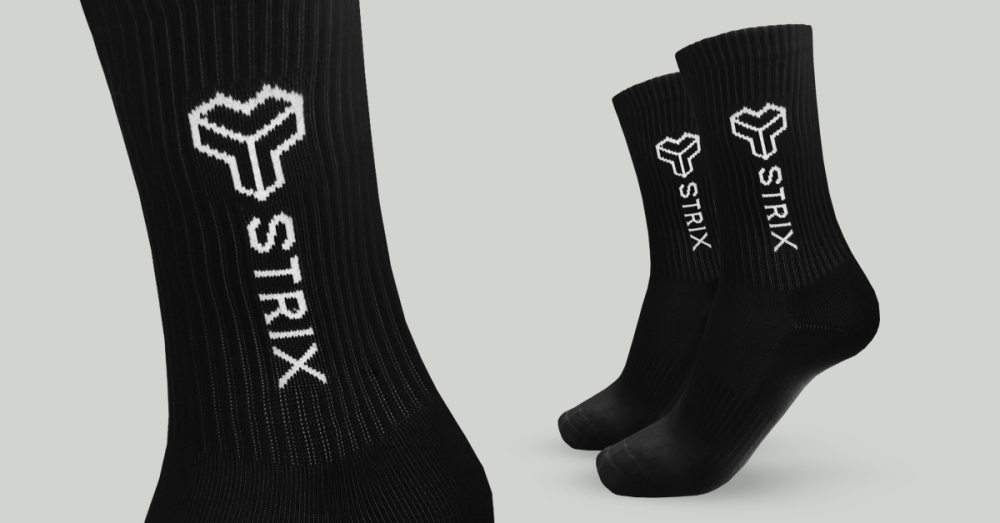 Essential Crew Socks 2Pack Black - STRIX