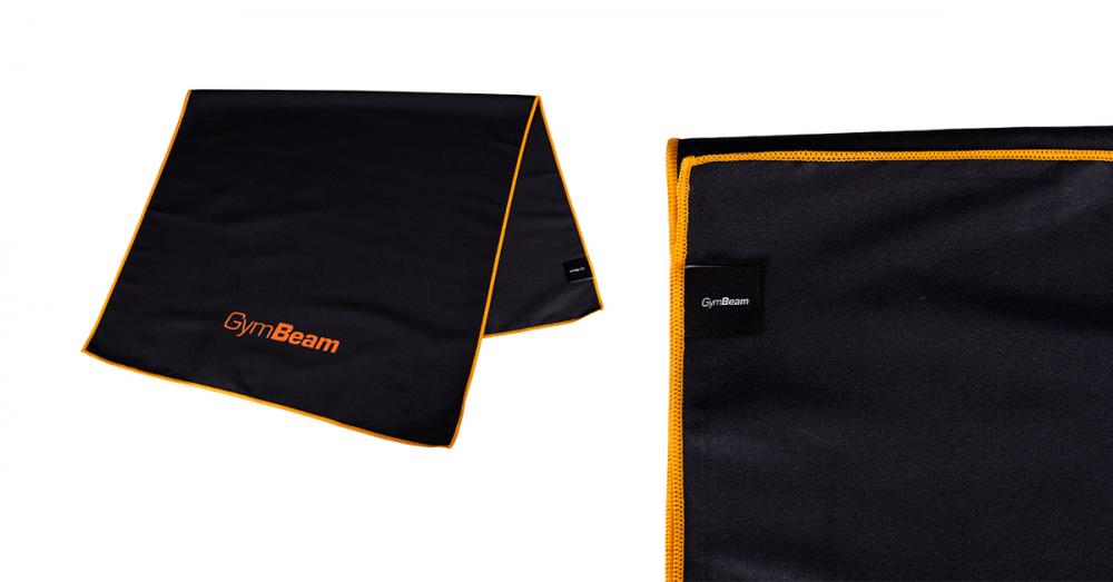 Quick-Drying Sports Towel Black/Orange - GymBeam