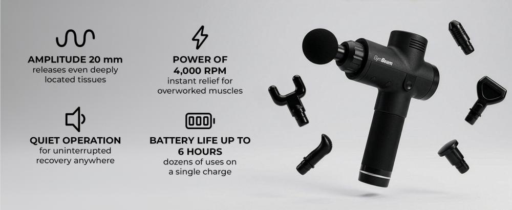 Benefits and features of Massage Gun VI Black - GymBeam
