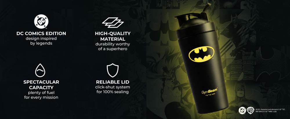 Features of Steel Shaker Batman™ 750 ml - GymBeam