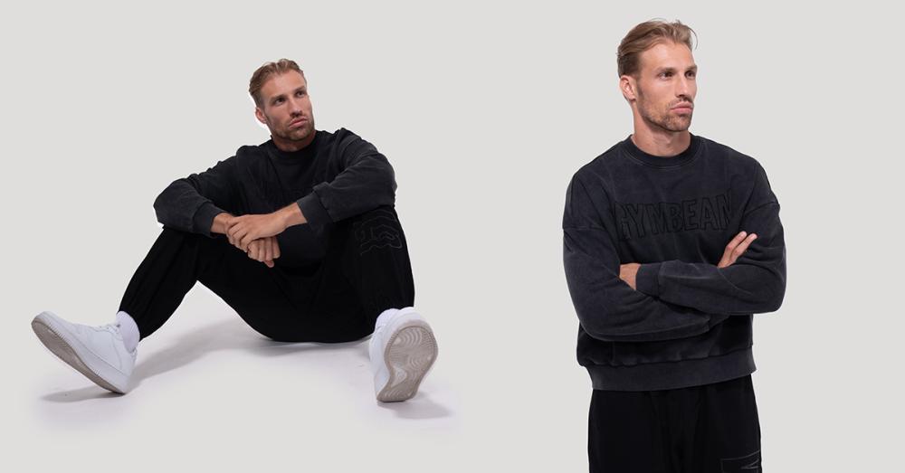 Persistence Washed Sweatshirt Black - GymBeam
