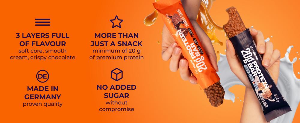 Features 20 g Protein bar - GymBeam
