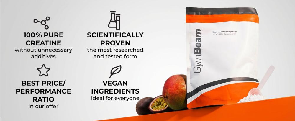 Benefits and features of 100 % Creatine Monohydrate - Gymbeam