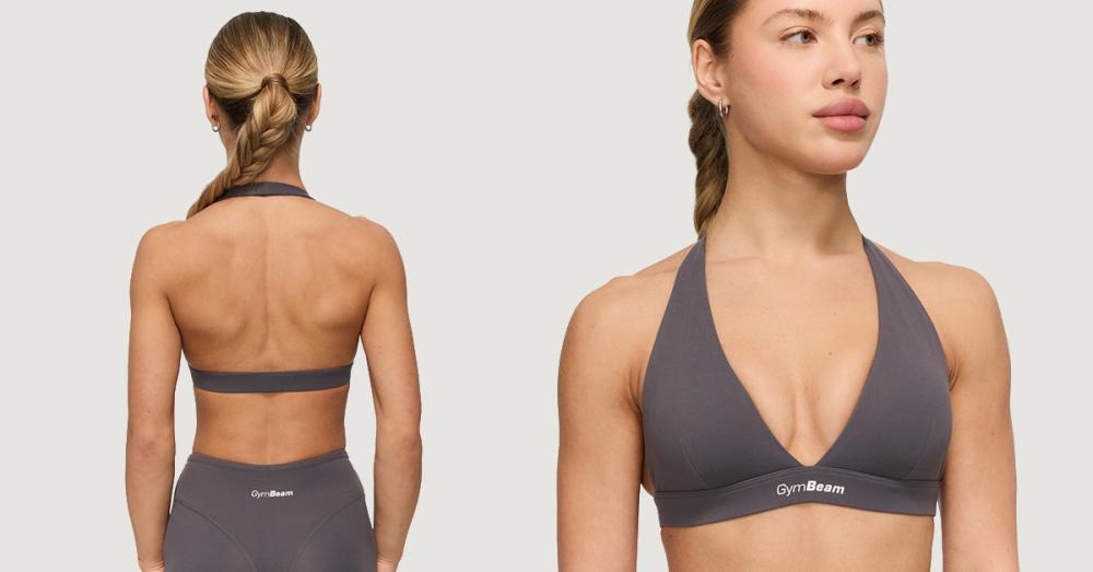 Fierce Halter Sports Bra Grey - GymBeam