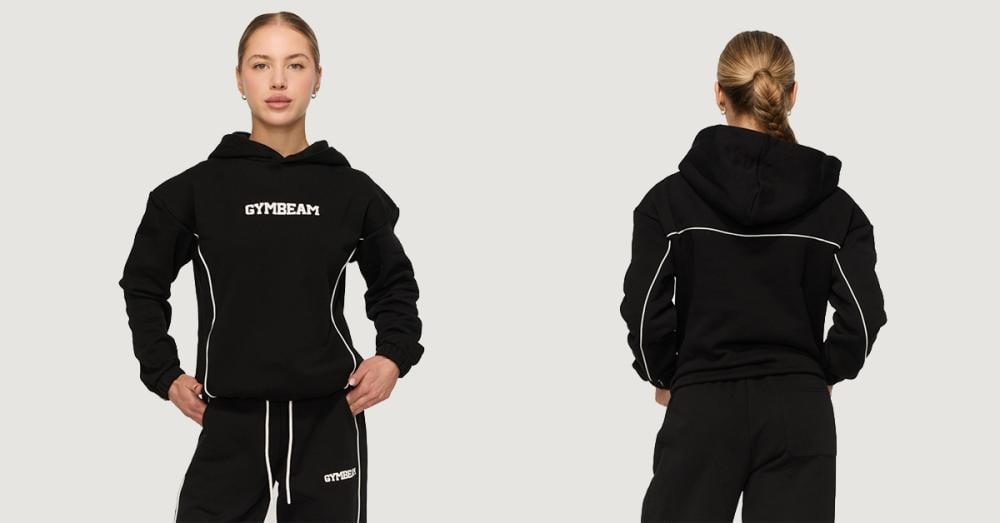Women‘s Varsity Hoodie Black - GymBeam
