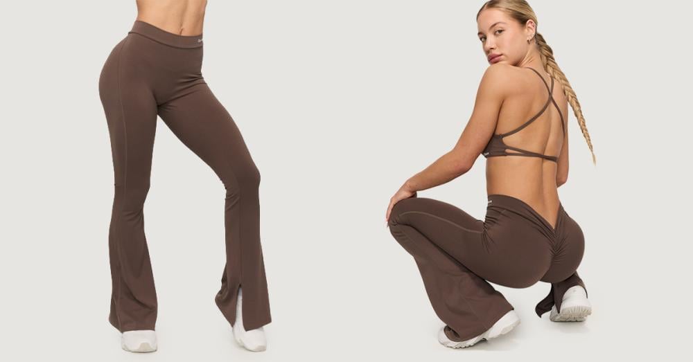 Women‘s Fierce V-Back Pants Cappuccino - GymBeam