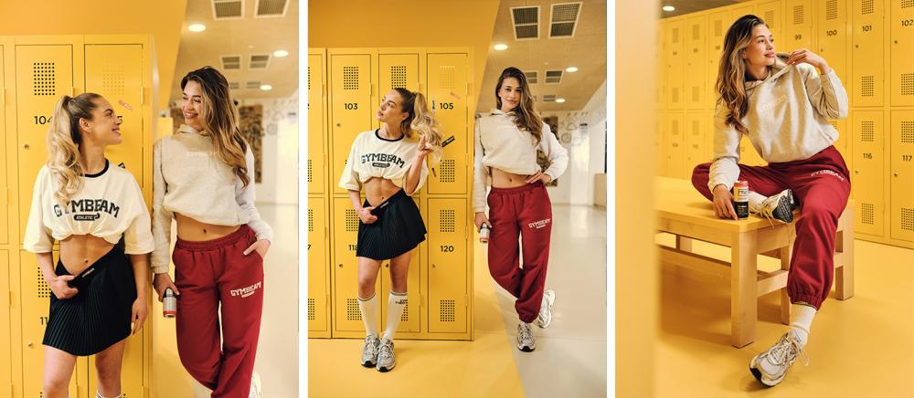 Women‘s Varsity Hoodie Grey - GymBeam