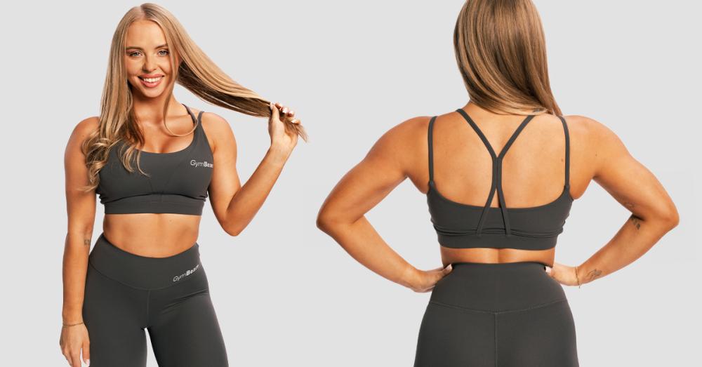 BEAT Charcoal Sports Bra - GymBeam