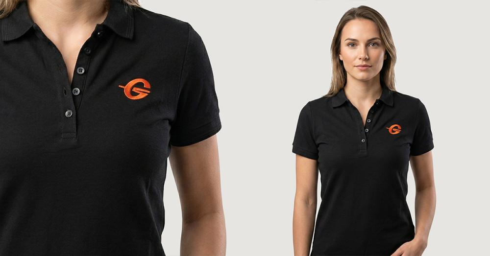 Women's Polo Shirt Black - GymBeam