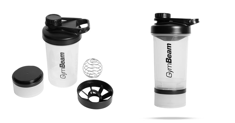 Multi-Storage Shaker 2in1 Clear 500 ml - GymBeam