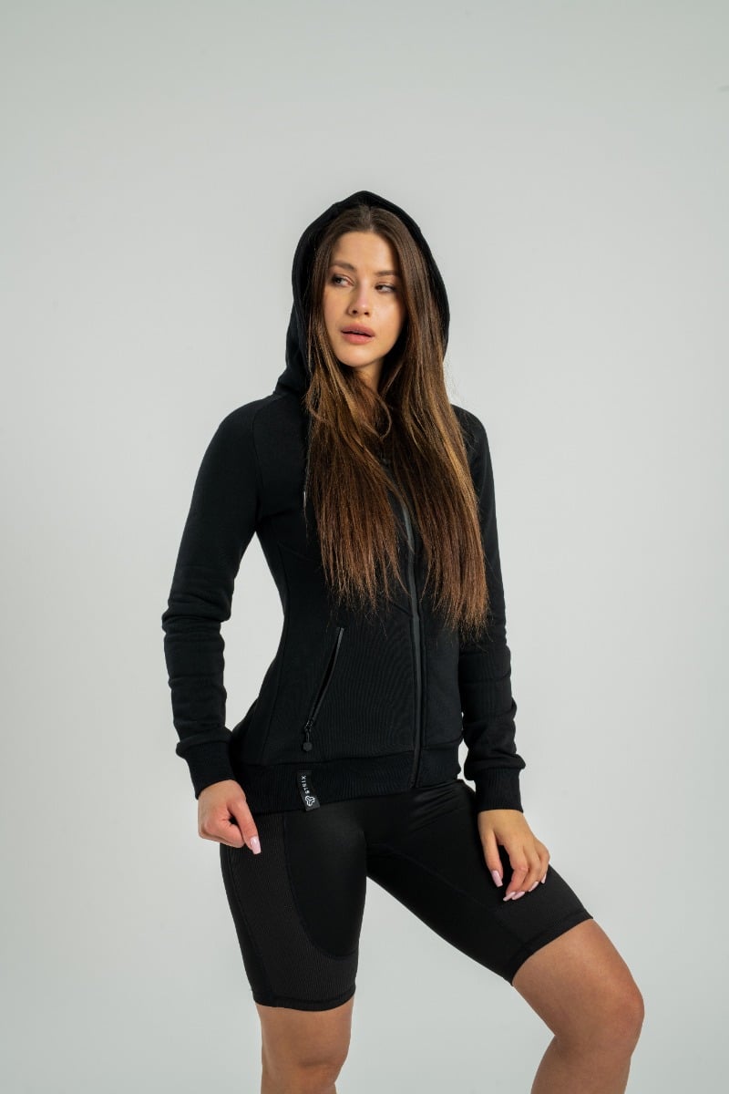 Women‘s Nova Zip Up Hoodie Black - STRIX