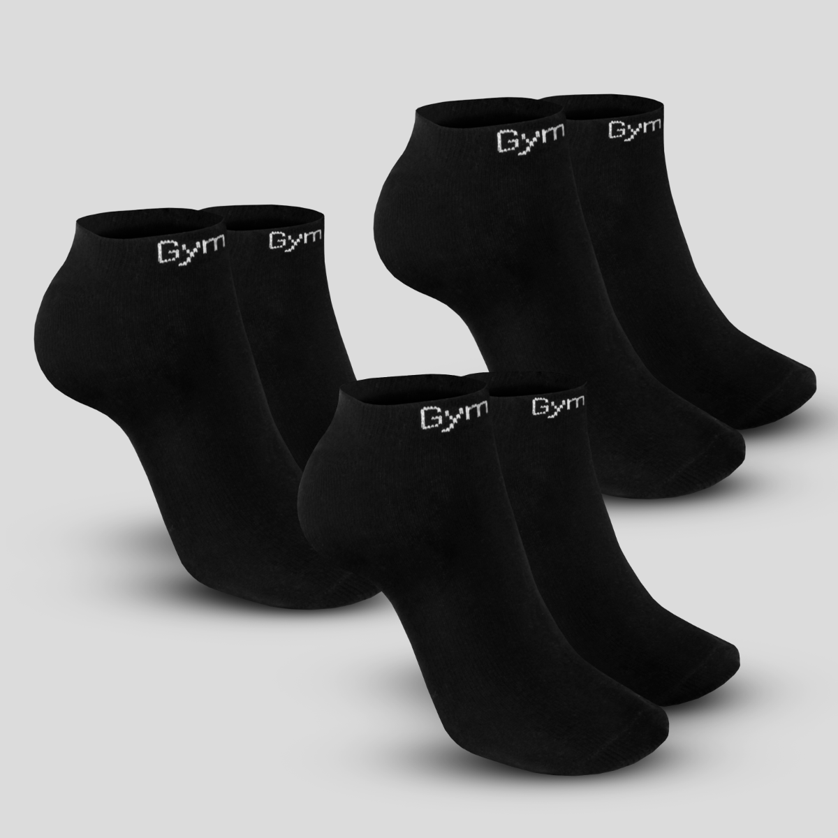 Ankle Socks 3Pack Black - GymBeam