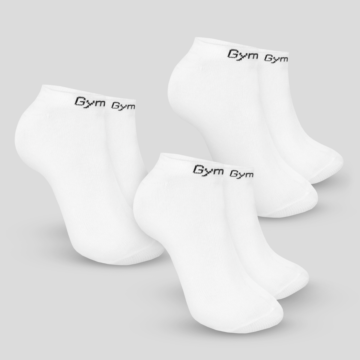 Ankle Socks 3Pack White - GymBeam